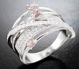 Комплект с розовыми бриллиантами 0,7 карата и лейкосапфирами