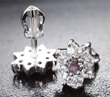 Комплект с розовыми бриллиантами 0,7 карата и лейкосапфирами