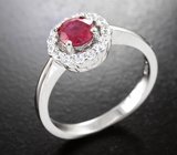 Изящное серебряное кольцо с рубином Серебро 925