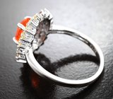 Яркое серебряное кольцо с ограненным мексиканским опалом и разноцветными сапфирами бриллиантовой огранки Серебро 925