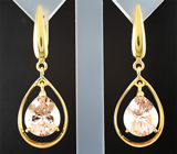 Серьги с морганитами 7,88 карата Серебро 925