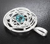 Кулон с голубым турмалином и лейкосапфирами