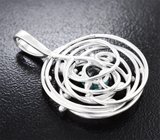 Кулон с голубым турмалином и лейкосапфирами