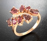 Впечатляющее серебряное кольцо с рубеллитами турмалинами