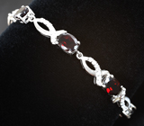 Прелестный серебряный браслет с родолитами