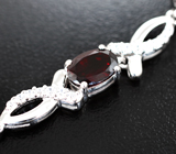 Прелестный серебряный браслет с родолитами