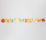 Кулон с оранжевым содалитом 3,05 карата, ограненным эфиопским опалом 5,54 карата и разноцветными сапфирами