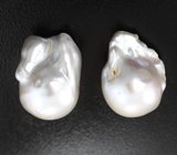 Серьги с морским жемчугом барокко 43,85 карата и цирконами
