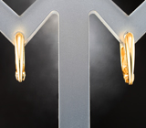 Золотые серьги с крупным черным морским жемчугом титанового люстра 25,74 карата! Натуральный цвет Золото