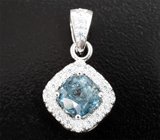 Кулон с редким индиголитом турмалином 2,06 карата и муассанитами