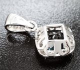 Кулон с редким индиголитом турмалином 2,06 карата и муассанитами