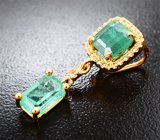 Кулон с уральскими изумрудами 2,84 карата и лейкосапфирами