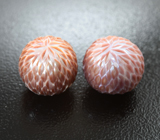 Крупная пара резных жемчужин Edison 25,48 карата 