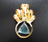 Золотой двусторонний массивный кулон с уральскими александритами 4,15 карата и бриллиантами Золото
