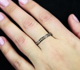Изящное серебряное кольцо с разноцветными сапфирами бриллиантовой огранки