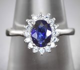 Превосходное серебряное кольцо с насыщенно-синим сапфиром Серебро 925