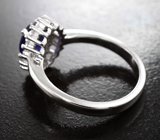 Превосходное серебряное кольцо с насыщенно-синим сапфиром Серебро 925