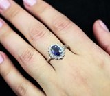 Превосходное серебряное кольцо с насыщенно-синим сапфиром Серебро 925