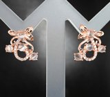 Изысканные серебряные серьги с лунным камнем с эффектом кошачьего глаза Серебро 925