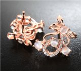 Изысканные серебряные серьги с лунным камнем с эффектом кошачьего глаза