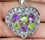 Кулон с самоцветами Серебро 925