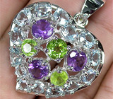 Кулон с самоцветами Серебро 925