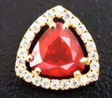 Кулон с ограненным мексиканским опалом 0,88 карата и муассанитами Золото