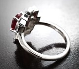 Оригинальное серебряное кольцо с насыщенным рубином Серебро 925