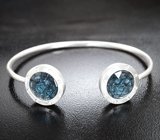 Комплект с синими топазами авторской огранки 12,59 карата и лейкосапфирами