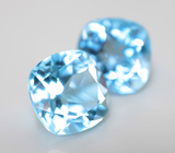 Пара голубых топазов высокой чистоты 12,23 карата 