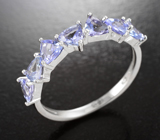 Чудесное серебряное кольцо с танзанитами высокой чистоты