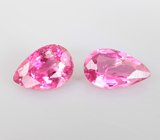 Пара неоново-розовых шпинелей 0,71 карата 