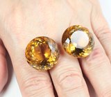 Крупная пара! Чистейшие цитрины топовых цветовых характеристик 62,14 карата