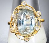 Кольцо с топазом 7,22 карата и ограненнными лунными камнями