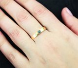 Стильное золотое кольцо с двумя красивейшими уральскими александритами 0,22 карата