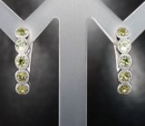 Стильные серебряные серьги с перидотами