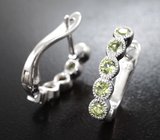 Стильные серебряные серьги с перидотами