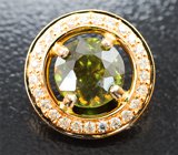 Комплект со сфенами высокой дисперсии 4,12 карата и муассанитами