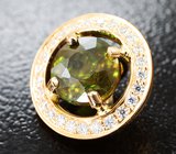 Комплект со сфенами высокой дисперсии 4,12 карата и муассанитами