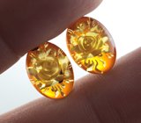 Парный резной янтарь 4,51 карата