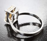Кольцо с желтым муассанитом топовой огранки 1,76 карата