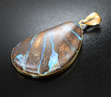 Крупный золотой кулон с контрастным австралийским болдер опалом 34,6 карата