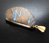 Крупный золотой кулон с контрастным австралийским болдер опалом 34,6 карата