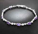 Элегантный серебряный браслет с аметистами