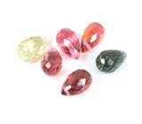 Набор из 6 бриолетов разноцветных турмалинов 3,38 карата 