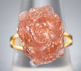 Кольцо с резным солнечным камнем 16,61 карата