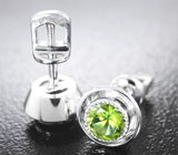Серьги с насыщенными зелеными демантоидами 1,03 карата