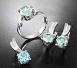 Комплект с муассанитами 4,64 карата