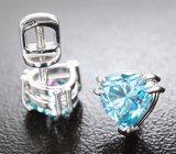 Комплект с голубыми муассанитами 4,19 карата