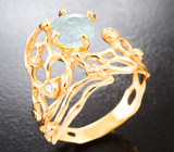 Золотое кольцо с ярким параиба турмалином 1,75 карата и бриллиантами